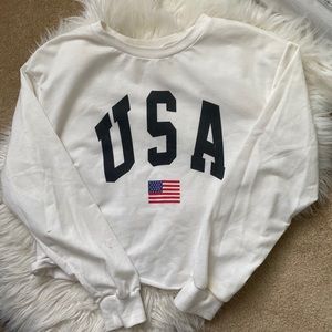 Cropped USA Long Sleeve